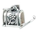 Mail Box Moveable with Opening Door 925 Sterling Silver Traditional Charm