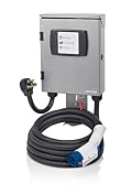 Evr-Green Level 2, 32A, 240V EV Home Charging Station, 7.7kW output, cord-connected, 18' charge connector cord. EVB32-8ML