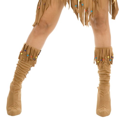Charades Costumes - Indian Maiden Suede Adult Boot Covers