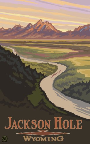 Northwest Art Mall Jackson Hole Wyoming Snake River Overlook Artwork by Paul A Lanquist, 11-Inch by 17-Inch