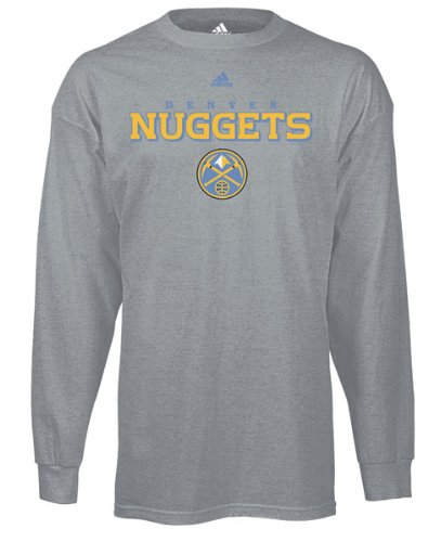 Denver Nuggets Grey adidas True Logo Long Sleeve T-Shirt