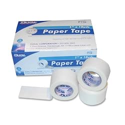 Paper Surgical Tape, Hypoallergenic, 1"x10', 12/BX, White (DKLP110)