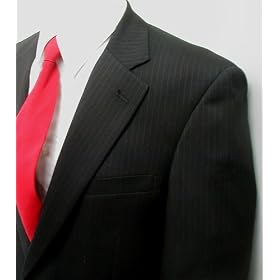 Brand New Italian Designed Hand Tailored Loriano 100% Virgin Wool Super 140s Men's Two Button Black Pinstripe Dress Suit