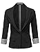 MBE Women's Classic Basic Stretchy Rolled Up Sleeve Blazer