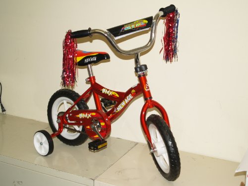 Children's Bicycle with Training Wheels (12-Inch Wheels) Red & Black