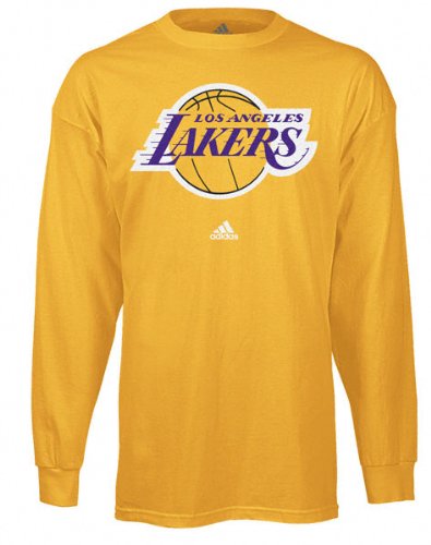 adidas Los Angeles Lakers Gold Primary Logo Long Sleeve T-shirt (Small)