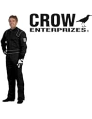 Automotive Parts and Accessories: Crow Enterprizes Quilted 2 Layer Proban Black 1 Piece Driving Suit Size Medium Sfi 5 Approved - Crow Enterprizes