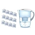 BRITA Fjord Cool White Water - Jarra purificadora de agua (incluye 12 filtros)