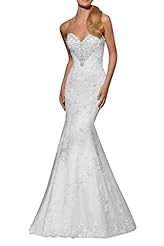 Sleeveless Satin Lace Open-Back Beaded Sweetheart Mermaid  Dress