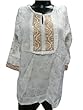 White India Tunic Cotton Kurti Kurta Casual Summer Yoga Tunic Medium