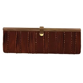 Satin Rectangule Beaded Clutch with Metal Frame Evening Bag - Olga (N 6709)