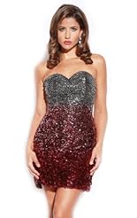 Plus Size Crystal Beaded Applique Lace Sequined Crystals Chiffon/Taffeta/Tulle Cocktail Short Party Dress 