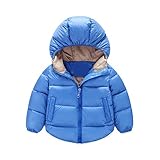 Candykidsカジュアル アウターウエア ベビー服 綿服ジャケット 綿入れコート ジャンパー子供服 上着 女の子 新生児 冬着 (120cm, ブルー)