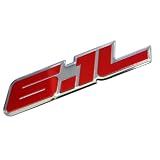 6.1L Liter Red & Polished Silver Hemi Engine Real Aluminum Emblem Badge for Dodge...
