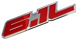 6.1L Liter Red & Polished Silver Hemi Engine Real Aluminum Emblem Badge for Dodge Charger Challenger Magnum Jeep Grand Cherokee Chrysler 300C SRT-8 SRT8 SRT RT