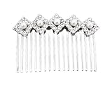White Pearl and Silver Hair Comb – Bridesmaid & Bridal Jewelry