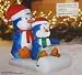 4ft Penguins on Sled Sleigh Christmas Airblown Inflatable