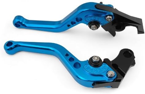 ATAC pair of Short Billet Aluminum Clutch & Brake Levers Motorcycle Set Blue for Suzuki GSXR750 1996 1997 1998 1999 2000 2001 2002 2003 (S-248/F-14)