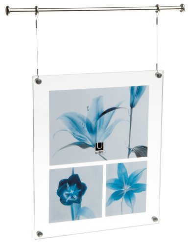 Umbra Trapeze 8-Inch-by-10-Inch or Multiple-Photo Hanging Frame, Nickel