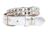 Kids 1 Snap On Punk Rock Silver Star Studded Leather Belt