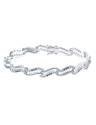 1/2 CT Blue Diamond Bracelet .925 Sterling Silver