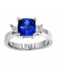 18K White Gold Tanzanite and Diamond Ring -- LIFETIME WARRANTY