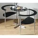 Love Table And 2 Chairs Contemporary Black Dining Set