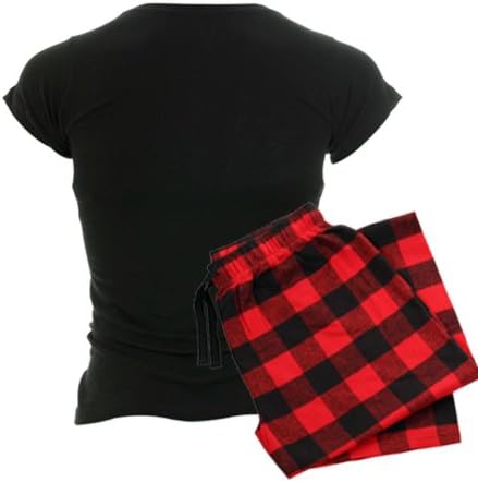 CafePress Holiday Pug Women's Dark Pajamas Women's Dark Pajamas - S With Red