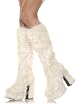 5 Inch Knee High Platform Boot With Chunky Heel And Faux Fur
