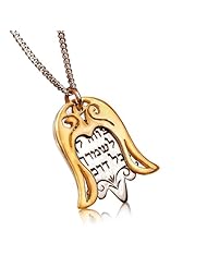Kabbalah Hamsa Necklace Bat Miriam Guardian Pendant Gold and Silver Dual Hamsa