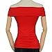 Maggie Tang Off Shoulder Trendy Fitted Cross Boat Neck Modal Blouse Top T-shirt