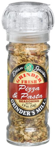 Dean Jacobs Pizza & Pasta Seasoning, 1.9-Ounce Grinder Jars (Pack of 6) by Dean Jacobs
