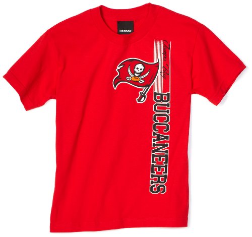 NFL Boys' Tampa Bay Buccaneers Vertical Presence Tee Shirt (Red, Large)