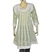 Cotton Womens Clothing Kurtis Light Green Top Chikan Embroidery Size M