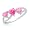 10k White Gold Heart-Shaped Created Pink Sapphire Heart Ring, Size 5