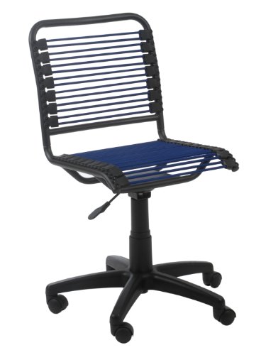 ITALMODERN Bungie Low Back Office Chair, Blue Bungies / Graphite Black Frmae On Sale
