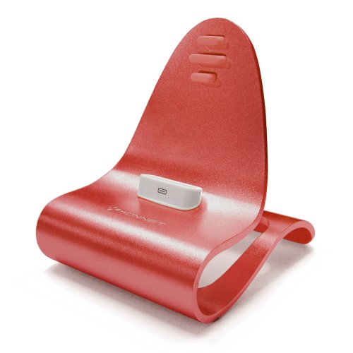 KONNET iCrado Rainbow, Stylish Metal Charging Dock / Cradle / Stand for iPhone, iPhone 3G, iPhone 3GS and iPod (Limited Edition: Red)