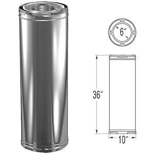 6 x 36 DuraPlus Stainless Steel Chimney Pipe - 9017SS