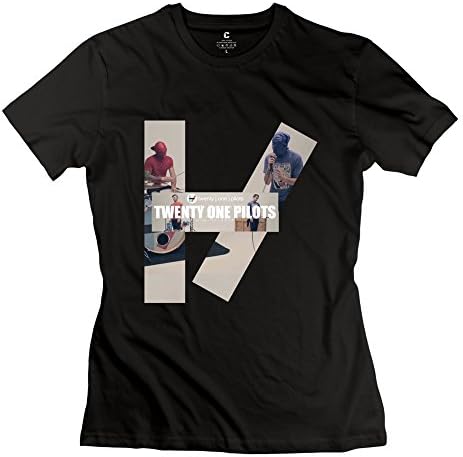 PTCY Women's Designed T-shirt Fashion Twenty One Pilots Logo M Black