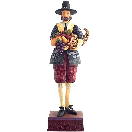 Jim Shore PILGRIM MAN WITH CORNUCOPIA Figurine 4014444