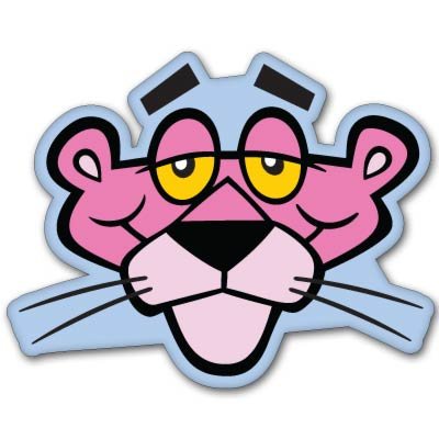 Pink Panther Face Vynil Car Sticker Decal - Select Size
