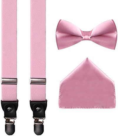 DIDKU pink suspenders pink bow tie pink bow tie and suspenders pink bowtie Pink