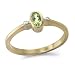 9ct Yellow Gold Ladies August Birthstone Ring Set with Peridot and 1pt of Diamonds