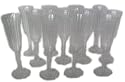 12 Plastic Wine/Champagne Flutes for picnics, parties, favors
