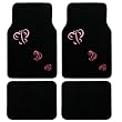 A Set of 4 Universal Fit Pink Red Butterfly Carpet Floor Mats for Cars / Truck