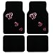 A Set of 4 Universal Fit Pink Red Butterfly Carpet Floor Mats for Cars / Truck