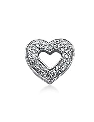 14K Gold Pave set Diamond Heart Pendant (0.68 cttw, F - G Color, SI2 Clarity)