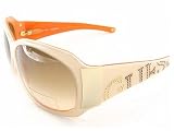 Guess - New GUESS Sunglasses GU-6229 CRM-34 Gradient Brown Lens & Beige With Gold Metal Dot GU6229 Size: 60-14-115