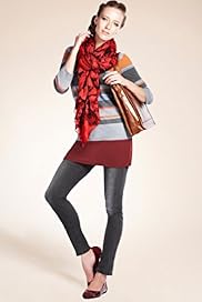 Scoop Neck Brushed Marl Striped Tunic