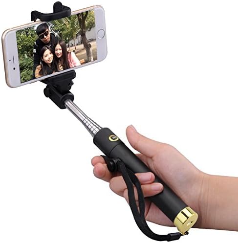 Selfie Stick Portable Pocket-Size Self-portrait Monopod All-in-one Selfie Stick with built-in Bluetooth Remote Shutter
